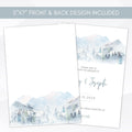 white mountains wedding invite template
